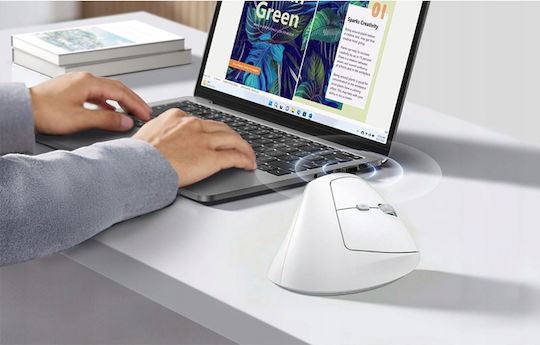 Ugreen M371 Безжична Ергономична Bluetooth Vertical Мишка Бяла