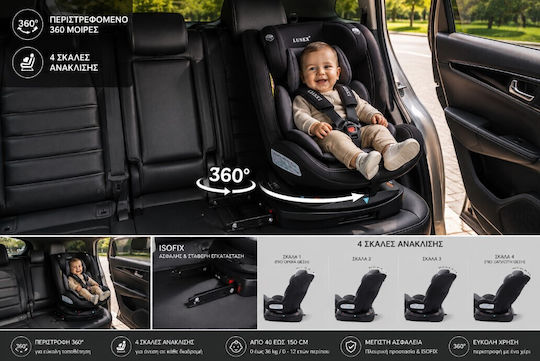 ForAll Lunex Scaun Auto Cu Isofix Negru 0-36 kg