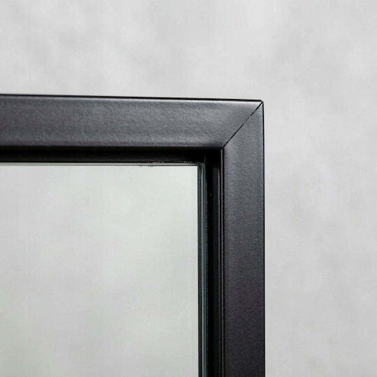 Edaxo Rechteckiger Badezimmerspiegel aus Metall 60x40cm Schwarze