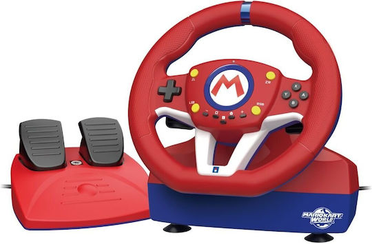 Hori Mario Kart Racing Wheel Pro Mini Steering Wheel with Pedals for Switch 2 with 270° Rotation