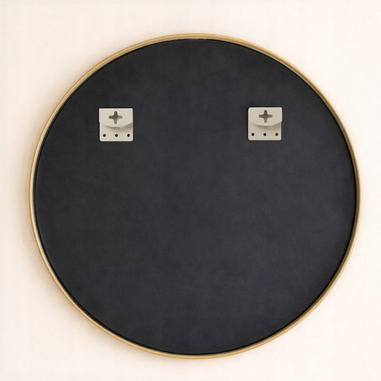 Edaxo Round Bathroom Mirror from Metal 80x80cm Gold