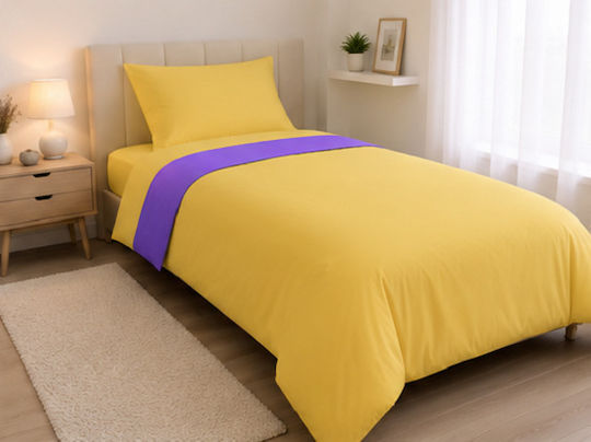 Hatzitex Duvet Cover Single 160x230 Colours Yellow-Purple