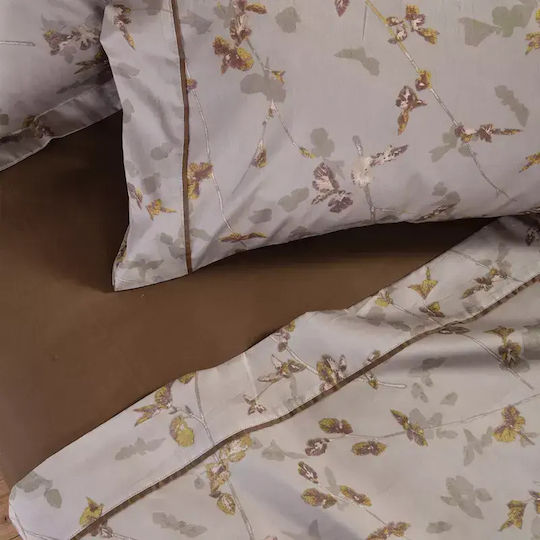 Nef-Nef Homeware Σετ Παπλωματοθήκη Beige Βαμβακερή 240x230cm Υπέρδιπλη με 2 Μαξιλαροθήκες Beige
