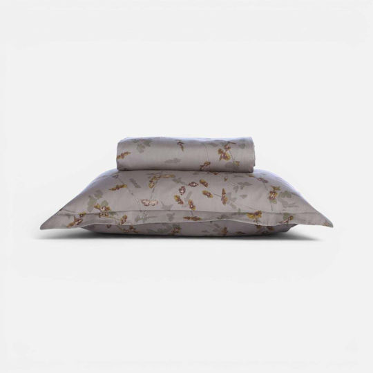 Nef-Nef Homeware Σετ Παπλωματοθήκη Beige Βαμβακερή 240x230cm Υπέρδιπλη με 2 Μαξιλαροθήκες Beige