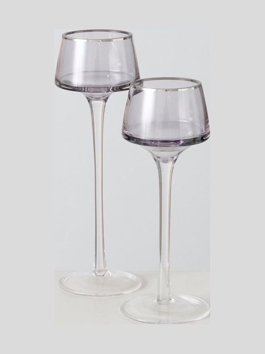 Set Kerzenhalter Glas