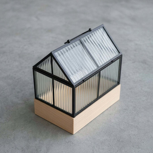 Edaxo Gewächshaus Haus mit Metallischem Rahmen 30x26x18cm