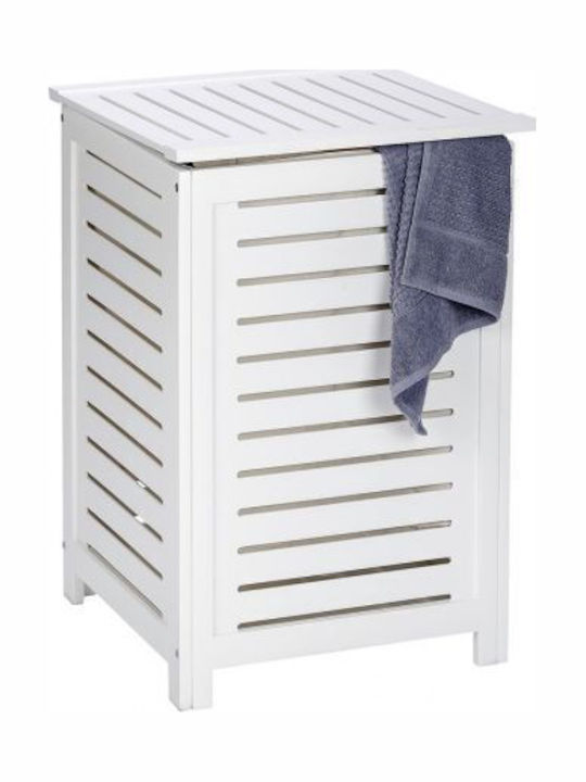 Wenko Καλάθι Απλύτων Ξύλινο με Καπάκι 45x65x45cm Λευκό