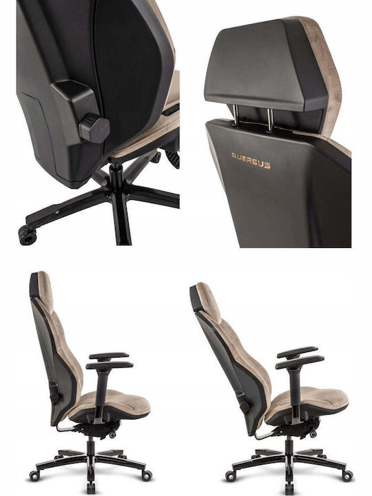 Quersus Fabric Gaming Chair with Adjustable Arms Brown