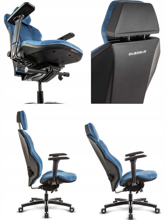Quersus Fabric Gaming Chair with Adjustable Arms Blue
