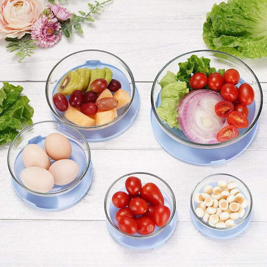 Diamandino Lunchbox Glas Blau 5Stück