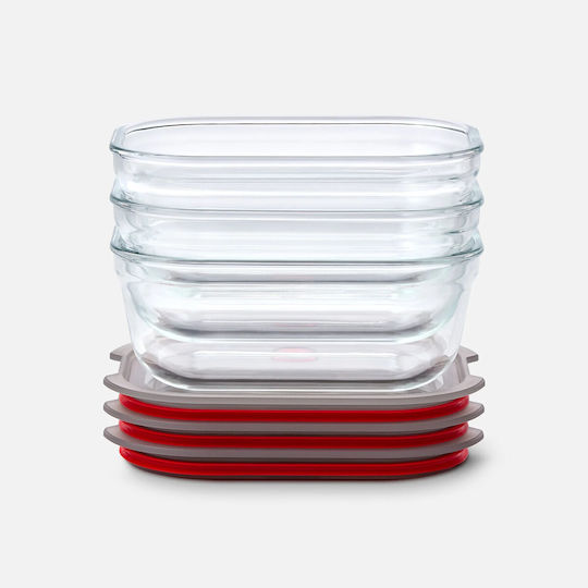 Black+Blum Set of Black Glass Lunch Boxes 3 Pieces