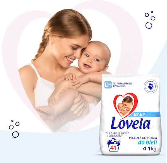 Lovela Бебешки Перилен препарат на прах за Бял дрехи 4.100кг (41 Мерителни чаши)