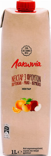 Χυμοί Λακωνία Νέκταρ 3 Φρούτα 1000ml