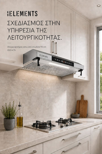 KB Elements Ελεύθερος Απορροφητήρας Ανακύκλωσης 90cm Silver