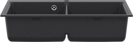vidaXL Chiuvetă Drop-In din Granit Sintetic M86xL51cm Gri