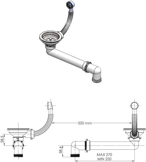 vidaXL Drop-In Küchenspüle aus Flüssigem Granit M79.5xP50.5cm Graue