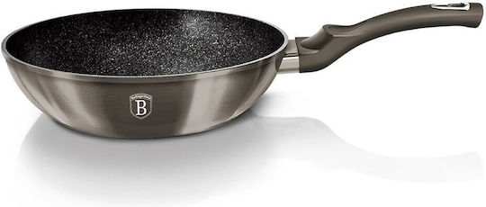 Berlinger Haus Metallic Line Wok από Αλουμίνιο με Επίστρωση από Πέτρα Carbon Collection 28cm
