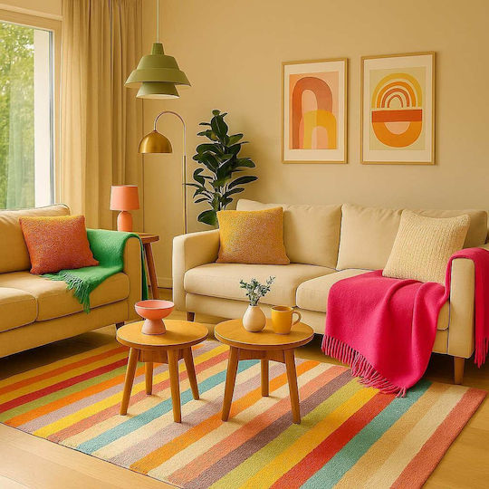 Koopman Armchair Throw Knitted 160x130cm Orange