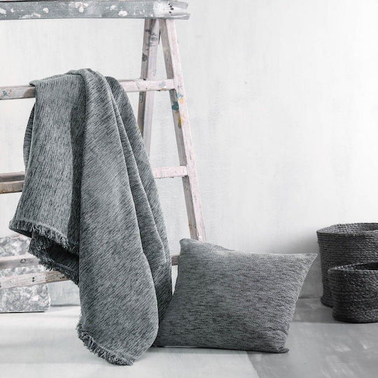 Rythmos Essie Cuverturi Pentru Canapea 4 Locuri 2 Fețe Șenilă 180x330 cm Gri Închis