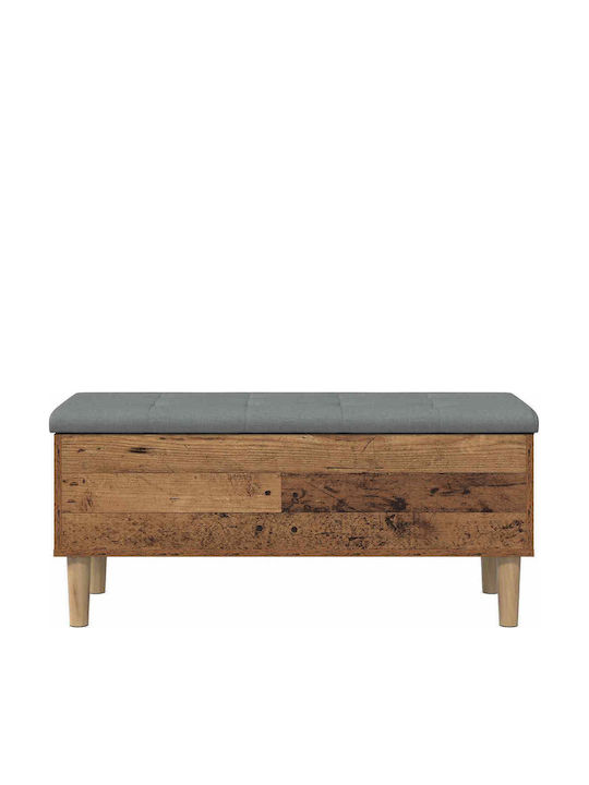 Outdoor Wooden Bench with Chest and Cushions 102x42x46cm