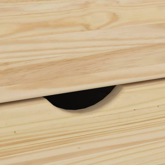 Бюро от масивно дърво кафяво с USB портове 75x50x112 см