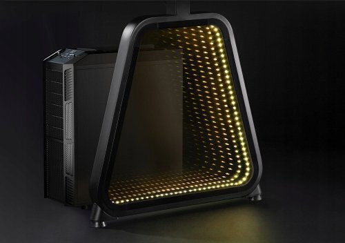 Wooden Desk Black with LED 75x60x75cm