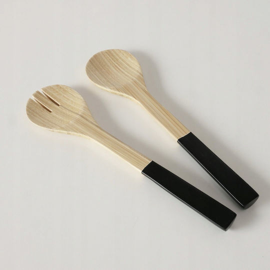 Boltze Bamboo Serving Utensil Set 2 Pieces Black