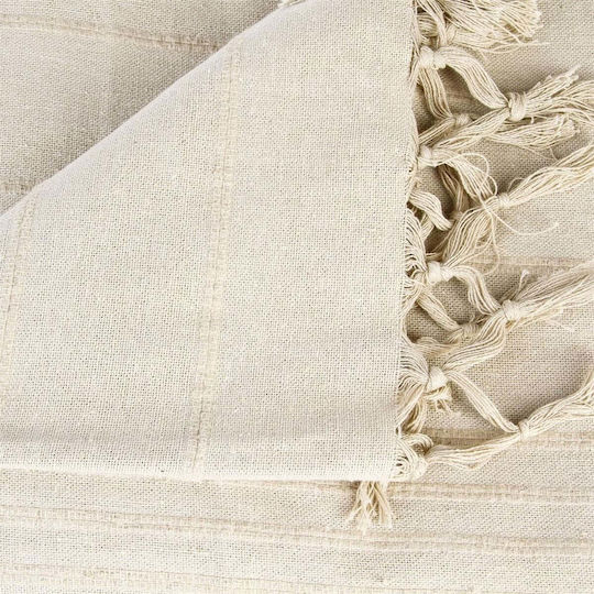 Atmosphera Leinen-Tagesdecke für Doppelbett Beige 230x250cm