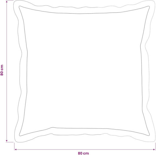 vidaXL Διακοσμητική Μαξιλαροθήκη Houten Κρεμ 80x80εκ.