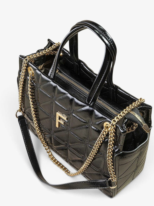 Women's Handbag Shoulder Crossbody Black Shiny