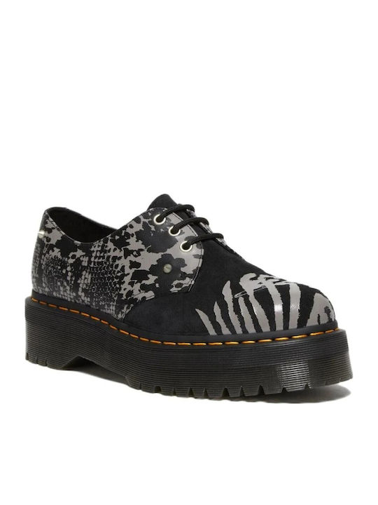 1461 Дамски Кожени Flatform Оксфорди в Сив Цвят