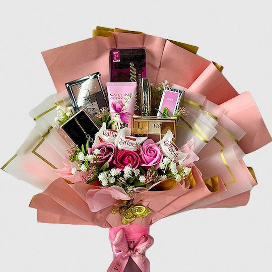 Buchet Special Frumos Trandafiri Săpun Plantați Manual Raffaello Praline Brățară Mini Parfum Produse Cosmetice
