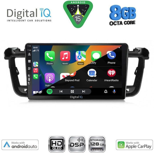 Digital IQ Автомобилна Аудио Система За Peugeot 508 2010-2016 Bluetooth USB WiFi GPS Apple CarPlay Android Auto С Touch Screen 9"