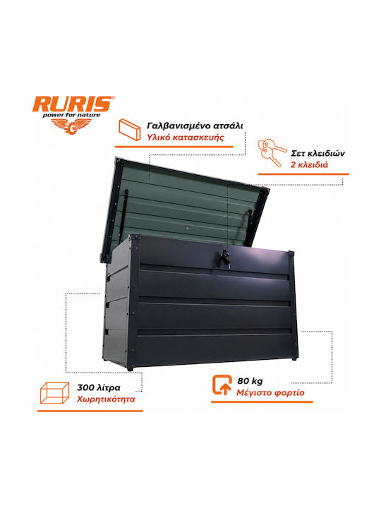 Ruris Smartyd 100m Cutie De Depozitare Pentru Exterior Rezistentă La Apă Oțel Galvanizat 300l Bancă 80 Kg Antracit Ruris Smartyd 100m Cutie De Depozitare Pentru Exterior Rezistentă La Apă Oțel Galvanizat 300l Bancă 80 Kg Antracit