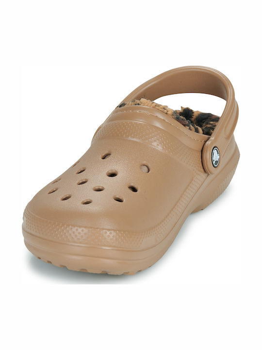 Crocs Класически подплатени дамски сабо кафяви