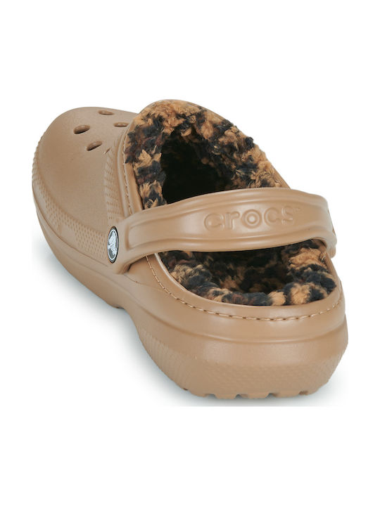 Crocs Класически подплатени дамски сабо кафяви