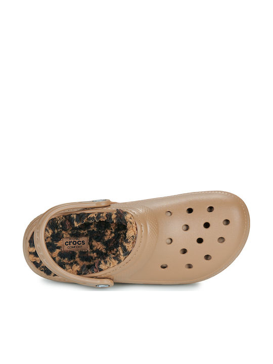 Crocs Класически подплатени дамски сабо кафяви