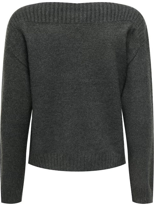 Katia Damen Langärmeliges Pullover mit Ausschnitt Lächeln Dunkelgrau