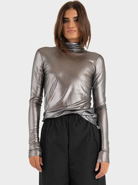 Damen Bluse Silber