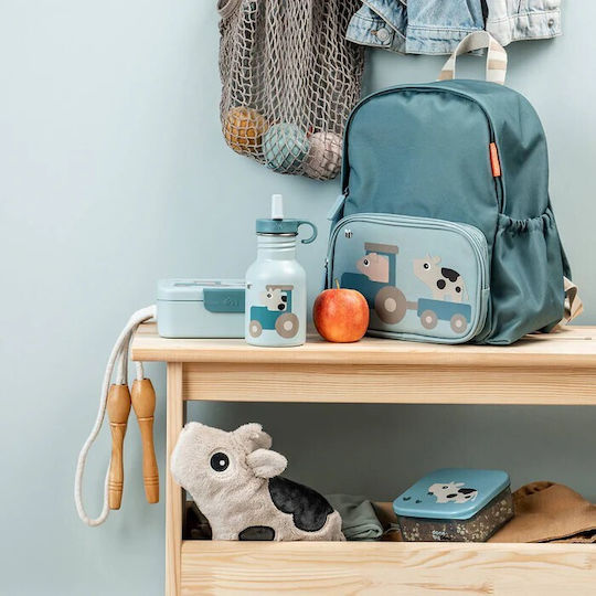 Done by Deer Stainless Steel Kids Water Bottle with Straw Blue