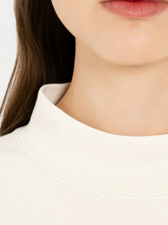 Women's Cotton Turtleneck Blouse Off White