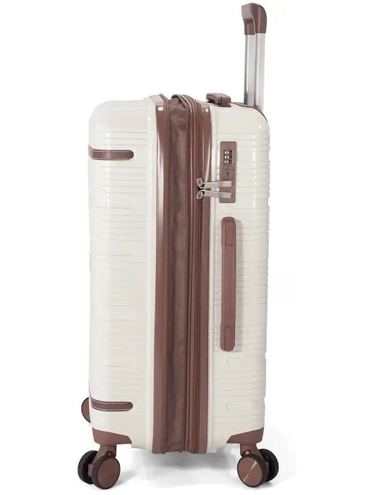 Benzi Hard Beige Travel Suitcases Set 3pcs