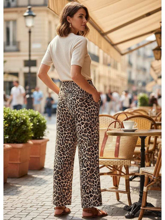 Women's Pantaloons with Rubber Band Leopard Vanilla