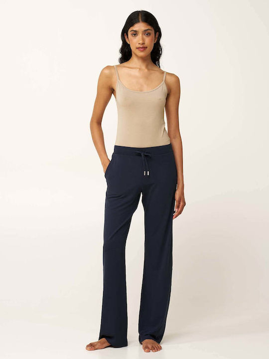 Women's Fabric Trousers with Elastic Green