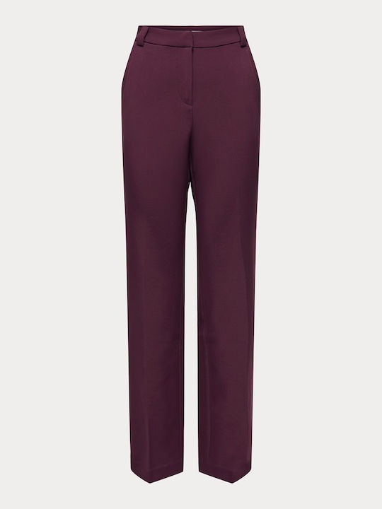 Дамски Панталон Чарлстон High Waist Текстилен Winetasting