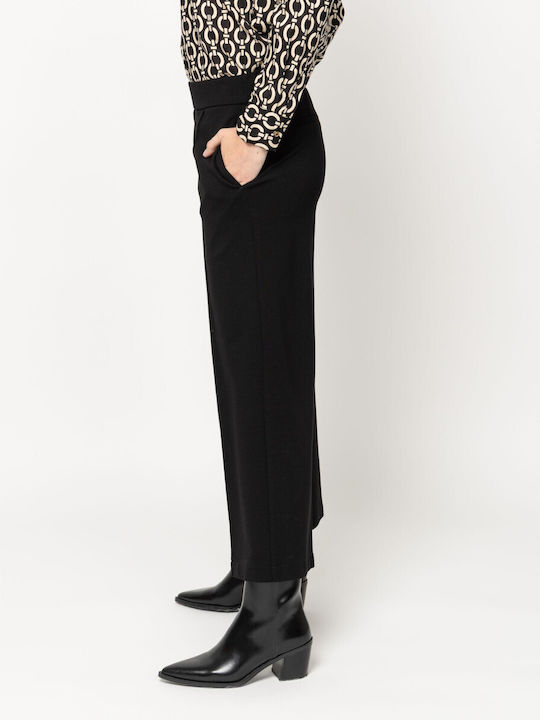 Women's Fabric Trousers in Loose Fit Black