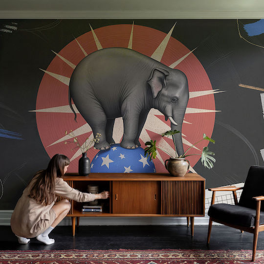 Tapet Elefant Stil Retro Minge 152x104
