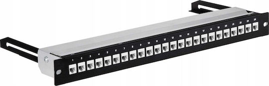 Stalflex Panou De Patch Ecranat Pentru Rack 1U 19" 24 Prize Negru