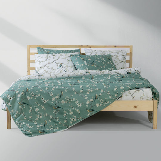 Lino Home Parrots Подредба Кралица 4 Бройки 170x200+35см с Еластична Лента
