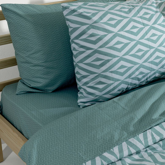 Lino Home Module Cearceafuri De Pat Single 170x260cm Mentă 3 Bucăți